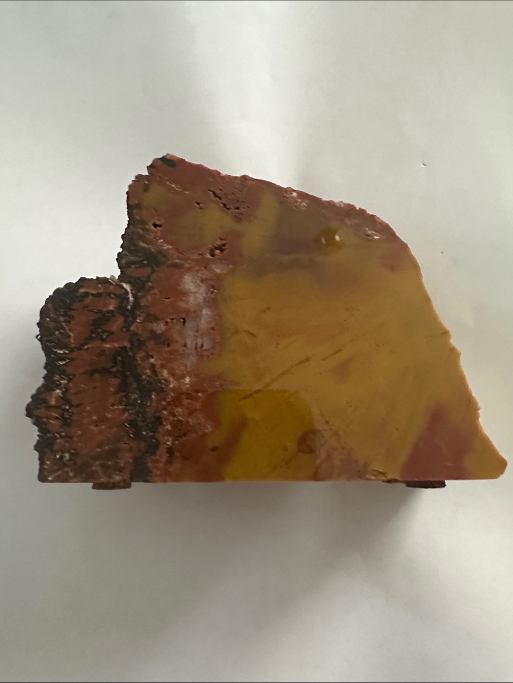 Natural Ploished Mookaite Jasper Decorative Slab in Mustard and Rust